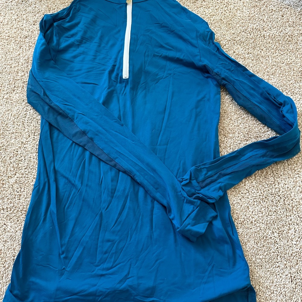 Women's Blue Long Sleeve tailored sportsman Top